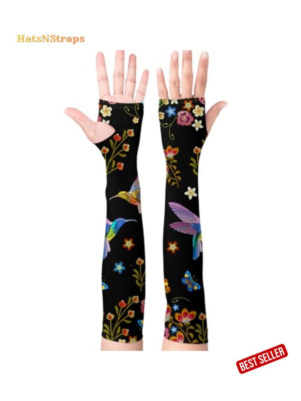 Gardening Arm Sleeves with Thumb Holes UV Sun Protection Polyester for Women